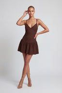 Elaina Textured Drop Waist Skater Dress