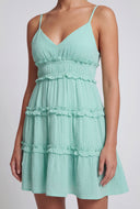 Tiered Ruffle Gauze Mini Sundress
