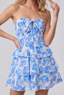 Strapless Ruffle Tiered Mini Dress