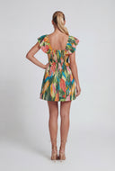 Tropical Leaf Print Mini Dress