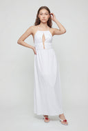 Caged Keyhole Halter Maxi Dress