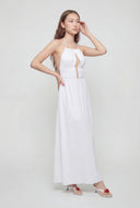 Caged Keyhole Halter Maxi Dress