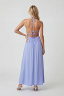 Caged Keyhole Halter Maxi Dress