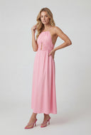 Caged Keyhole Halter Maxi Dress