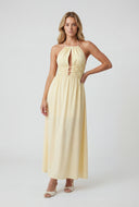 Caged Keyhole Halter Maxi Dress