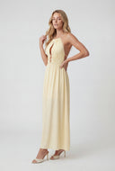 Caged Keyhole Halter Maxi Dress