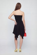 Flounce Hem Smocked Tube Dress