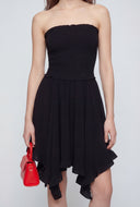 Flounce Hem Smocked Tube Dress