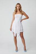Flounce Hem Smocked Tube Dress