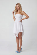 Flounce Hem Smocked Tube Dress