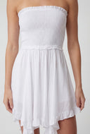 Flounce Hem Smocked Tube Dress