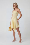 Flounce Hem Smocked Tube Dress