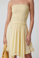 Flounce Hem Smocked Tube Dress
