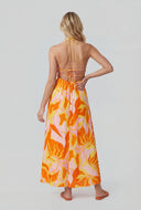Caged Keyhole Halter Maxi Sundress