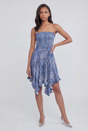 Bandana Print Smocked Midi Dress