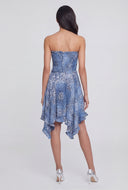 Bandana Print Smocked Midi Dress