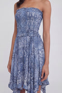 Bandana Print Smocked Midi Dress