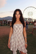 Plaid Asymmetrical A-Line Tube Dress