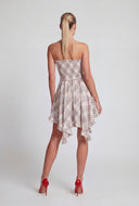 Plaid Asymmetrical A-Line Tube Dress