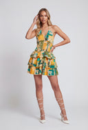 Printed Smocked Halter Dress
