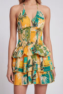 Printed Smocked Halter Dress