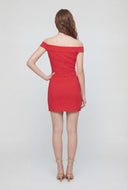 Off The Shoulder Belted Mini Dress