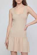 Cable Knit Drop Waist Tank Sweater Dress