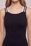 Contrast Criss Cross Back Mini Dress