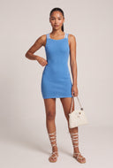 Contrast Criss Cross Back Mini Dress