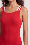 Contrast Criss Cross Back Mini Dress