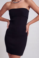 Aura Ribbed Fold Over Tube Dress