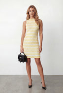 Lennox Striped Mock Neck Sleeveless Dress