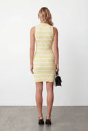 Lennox Striped Mock Neck Sleeveless Dress