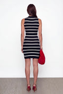 Lennox Striped Mock Neck Sleeveless Dress