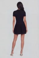 Button Front Ribbed A-Line Dress