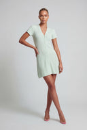 Button Front Ribbed A-Line Dress