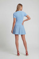 Button Front Ribbed A-Line Dress
