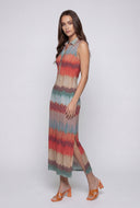 Sleeveless Side Slit Ombre Shirt Dress