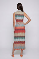 Sleeveless Side Slit Ombre Shirt Dress