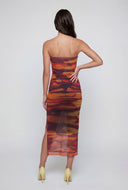 Delilah Printed Mesh Tube Dress