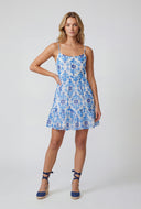 Printed Flounce Hem Skater Dress