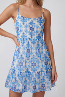 Printed Flounce Hem Skater Dress