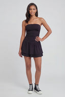Tiered Ruffle Strapless Skater Dress