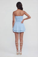 Tiered Ruffle Strapless Skater Dress