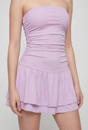 Tiered Ruffle Strapless Skater Dress