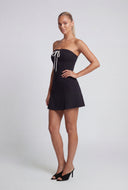 Pintuck Strapless Skater Dress