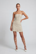 Pintuck Strapless Skater Dress