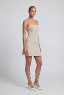 Pintuck Strapless Skater Dress
