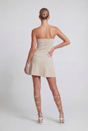 Pintuck Strapless Skater Dress