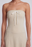 Pintuck Strapless Skater Dress